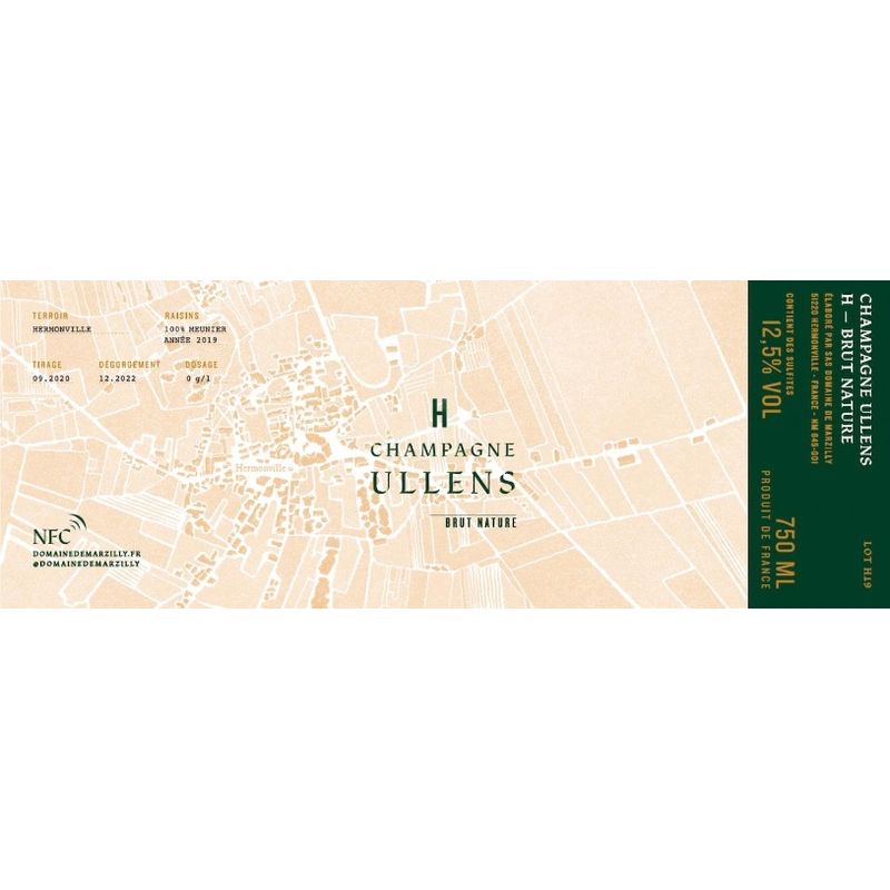 2019 Domaine de Marzilly (Ullens), H Brut Nature, Champagne 6x75cl