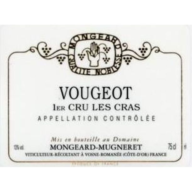2018 Mongeard Mugneret, Vougeot Premier Cru, Les Cras Rouge 6x75cl
