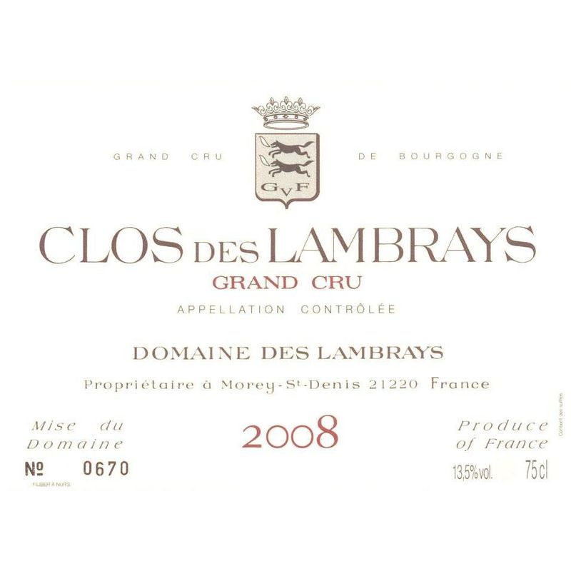 Domaine des Lambrays Clos des Lambrays Grand Cru 2008
