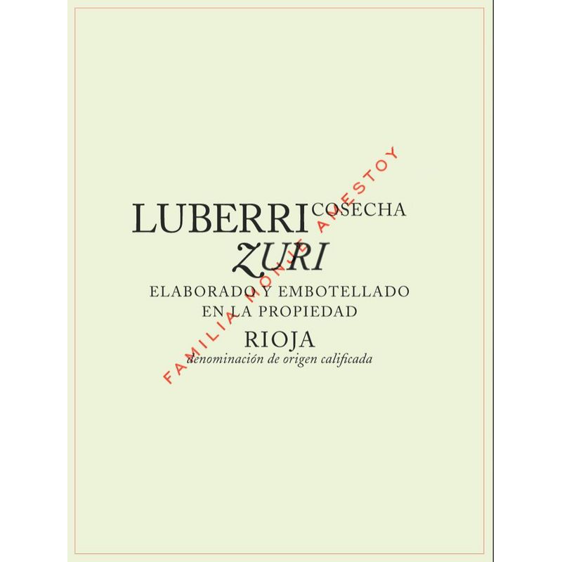 Luberri Monje Amestoy 'Zuri' Rioja Blanco 2022