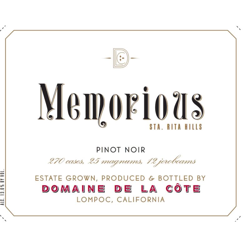 Domaine de la Cote 'Memorious' Pinot Noir 2021