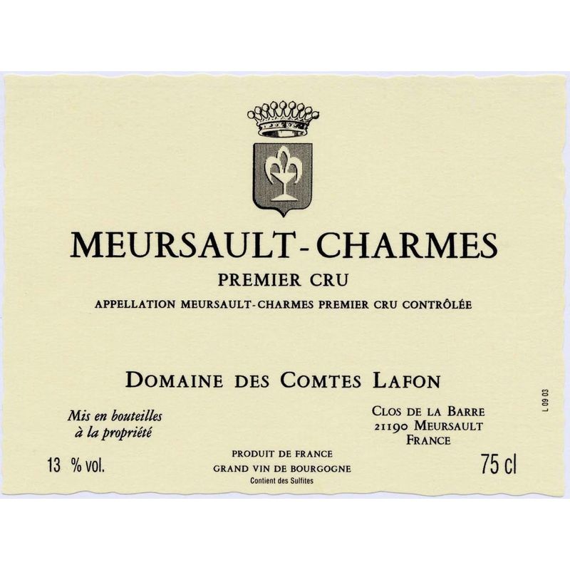 Domaine des Comtes Lafon Meursault Charmes 2018