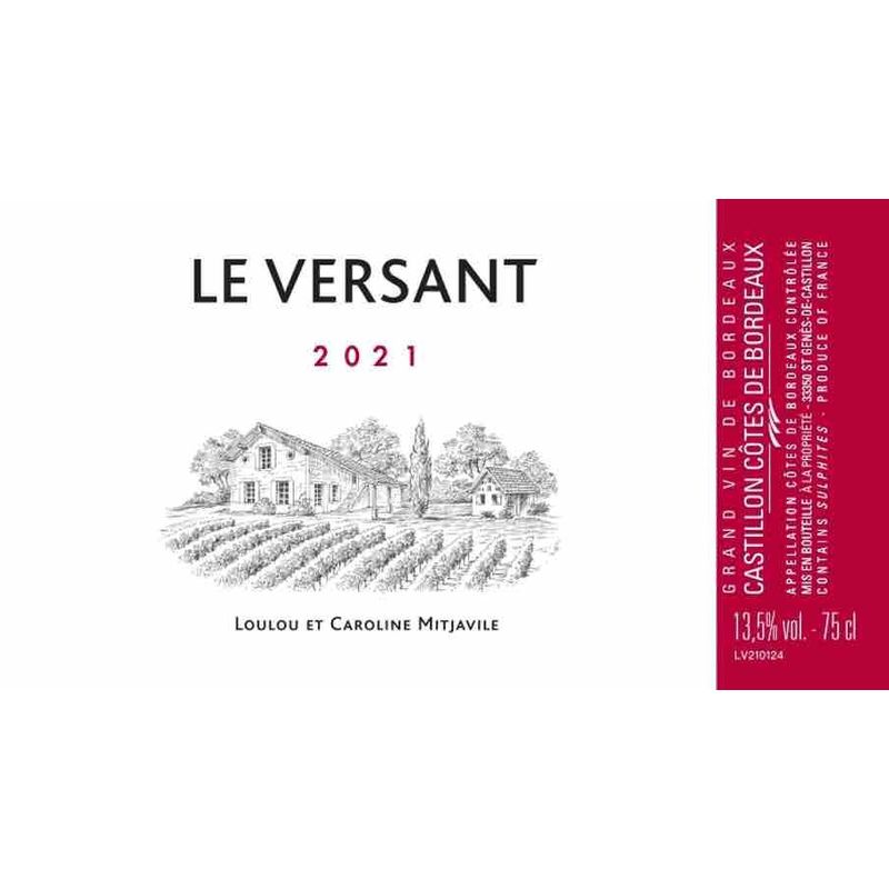 Domaine de l'Aurage Le Versant, Castillon Cotes de Bordeaux 2021