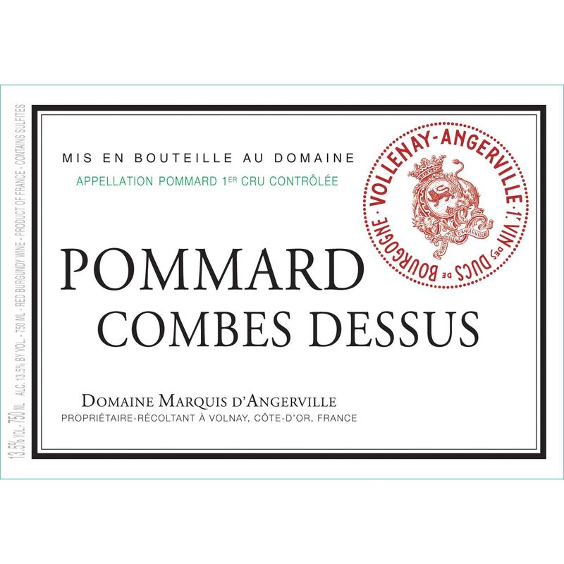 Domaine Marquis d'Angerville Combes-Dessus, Pommard Premier Cru 2020