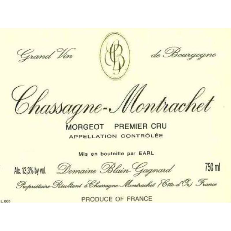 Chassagne Montrachet Morgeot Blain Gagnard 2020 - Chateau Cellars