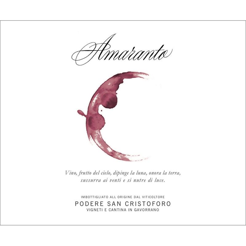 Podere San Cristoforo 'Amaranto' Sangiovese Maremma 2020