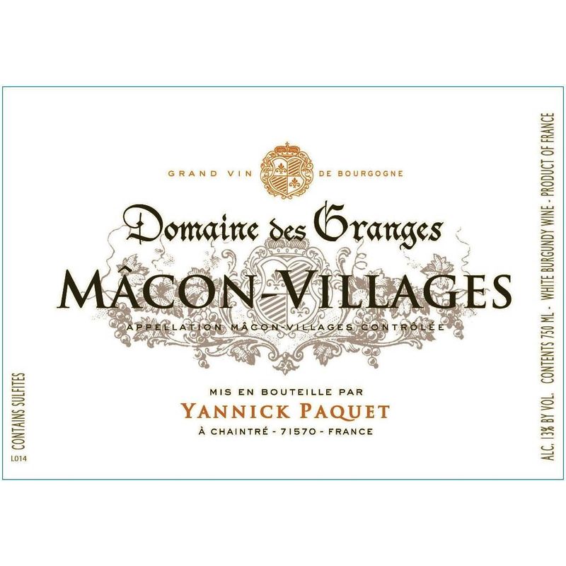 Yannick Paquet Domaine des Granges Macon Villages 2022 Chateau Cellars