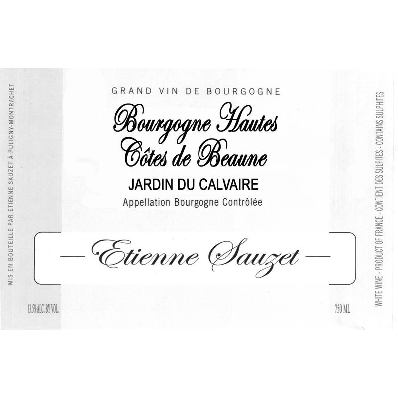Etienne Sauzet Bourgogne Hautes Cotes de Beaune 'Jardin du Calvaire' Blanc 2021