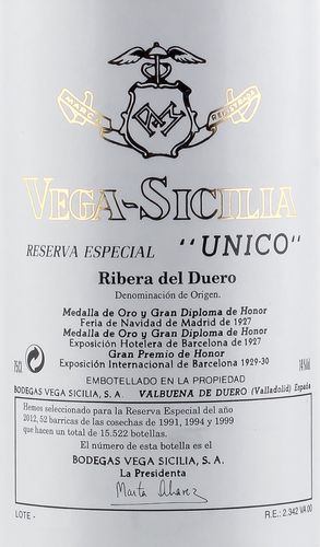 2016 Vega Sicilia Unico Reserva Especial Ribera del Duero 2016 Vega Sicilia Unico Reserva Especial Ribera del Duero