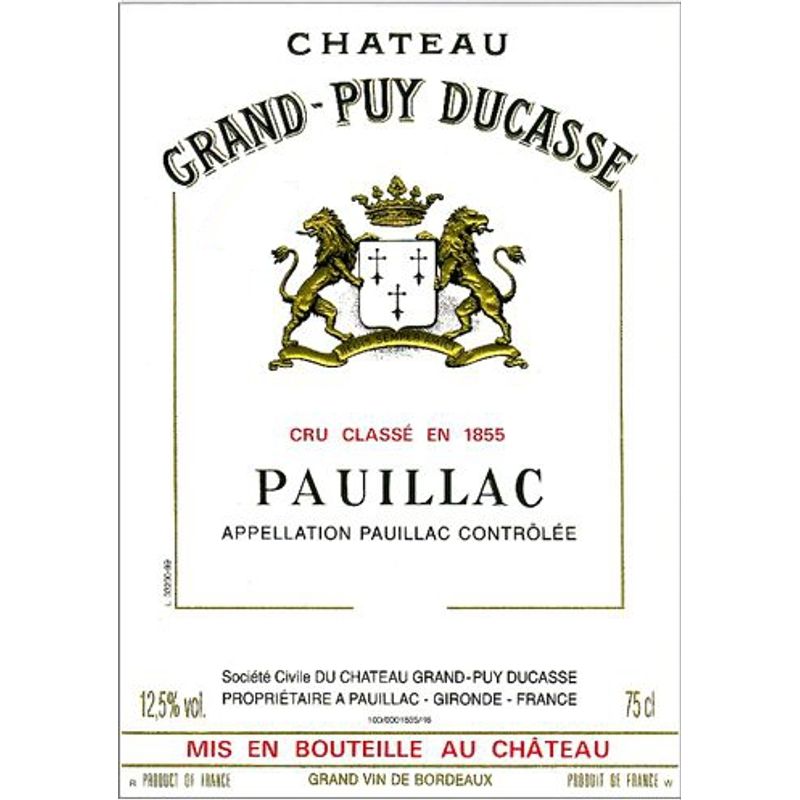 The 5eme - Arrival] Classe Ducasse Cru 2017 Wine Chateau Pauillac Cellarage Grand-Puy [Future