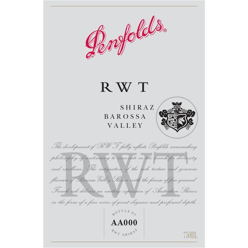 2012 Penfolds RWT Shiraz Barossa Valley [Future Arrival] - The Wine  Cellarage