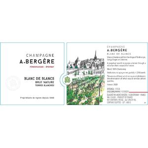 A. Bergère Terres Blanches Blanc des Blancs Champagne Brut Nature