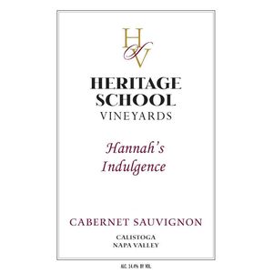 2018 Heritage School Vineyards Hannah's Indulgence Cabernet Sauvignon