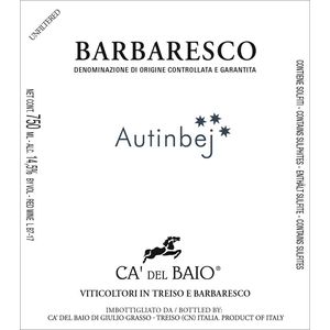 2019 Ca' del Baio Barbaresco Autinbej