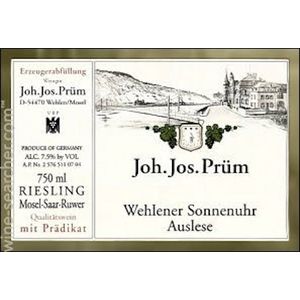 2009 Weingut Joh. Jos. Prüm Wehlener Sonnenuhr Riesling Auslese