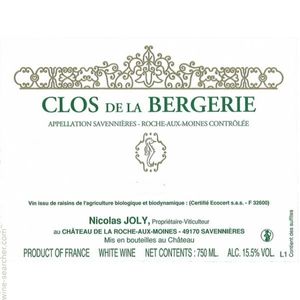 2019 Nicolas Joly Savennières Roche Aux Moines Clos de la Bergerie