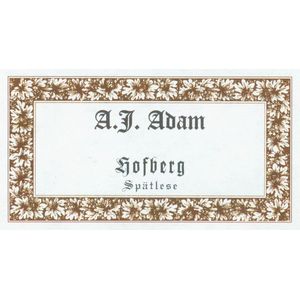 2019 A.J. Adam Hofberg Riesling Spätlese