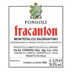 2013 Fongoli Montefalco Sagrantino Fracanton