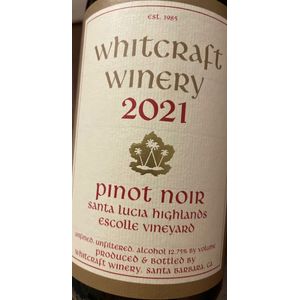 2021 Whitcraft Winery Escolle Vineyard Pinot Noir
