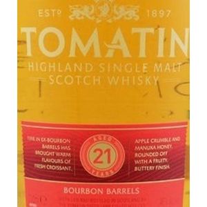 Tomatin Aged 21 Years Bourbon Barrel Finished Highland Single Malt Scotch Whisky