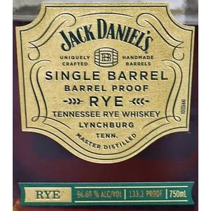 Jack Daniel's Single Barrel Special Release Barrel Proof Tennessee Rye Whiskey