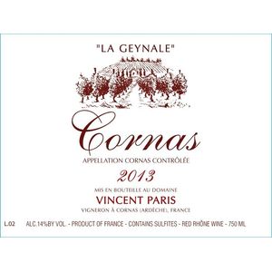 2013 Domaine Vincent Paris Cornas Le Geynale