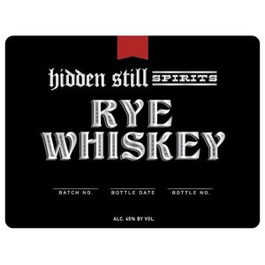 Hidden Still Spirits Straight Rye Whiskey