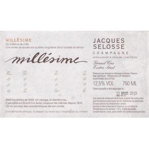 2010 Jacques Selosse Champagne Millésime Grand Cru Extra Brut