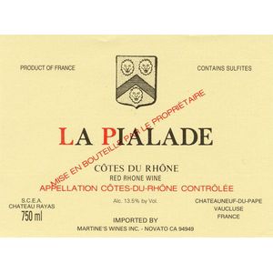 2012 Château Rayas Côtes du Rhône La Pialade