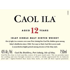 Caol Ila Aged 12 Years Islay Single Malt Scotch Whisky