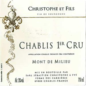 2021 Christophe et Fils Chablis Mont de Milieu
