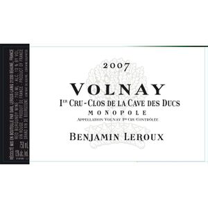 2007 Benjamin Leroux Volnay Clos de la Cave des Ducs