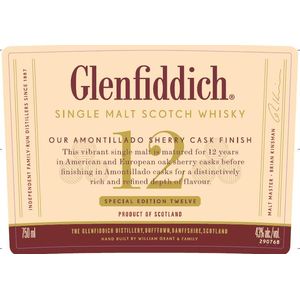 Glenfiddich 12 Year Old Special Edition Amontillado Sherry Cask Finish Single Malt Scotch Whisky
