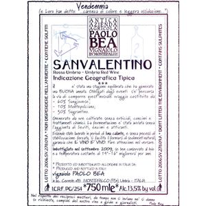2017 Paolo Bea San Valentino Umbria Rosso