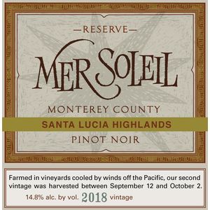 2019 Mer Soleil Santa Lucia Highlands Reserve Pinot Noir