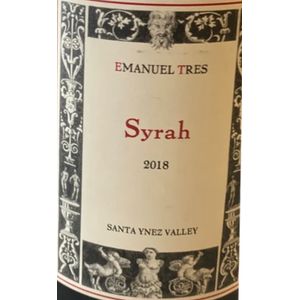 2018 Emanuel Tres Syrah Santa Ynez Valley