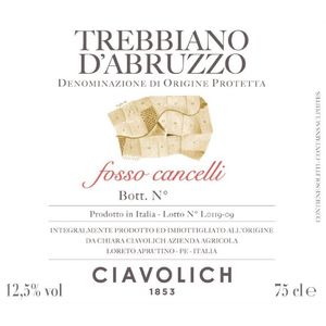 2019 Ciavolich Trebbiano d'Abruzzo Fosso Cancelli