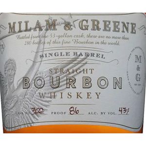 Milam & Greene Single Barrel Straight Bourbon Whiskey