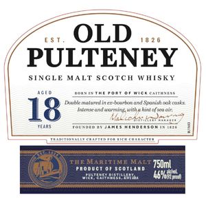 Old Pulteney Aged 18 Years Single Malt Scotch Whisky