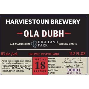 Harviestoun Brewery Ola Dubh 18 Year Highland Park Barrel