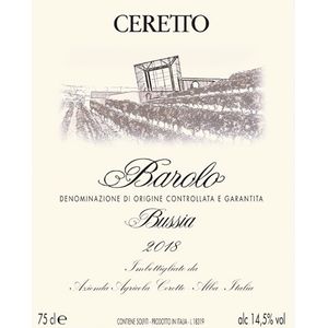 2019 Ceretto Barolo Bussia