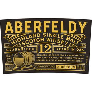 Aberfeldy Aged 12 Years Highland Single Malt Scotch Whisky