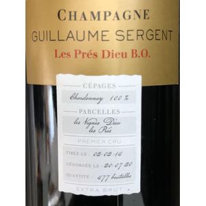 2015 Guillaume Sergent Champagne Les Prés Dieu B.O. Extra Brut