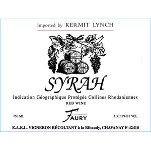 2021 Lionel Faury Vin de Pays des Collines Rhodaniennes Syrah