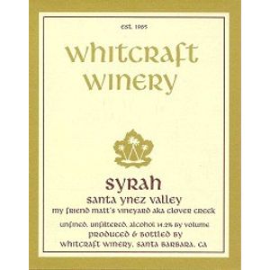 2020 Whitcraft Winery My Friend Matt's Vineyard Syrah