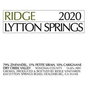 2020 Ridge Lytton Springs