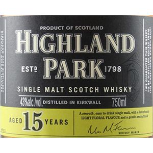 Highland Park 15 Years Old Single Malt Scotch Whisky