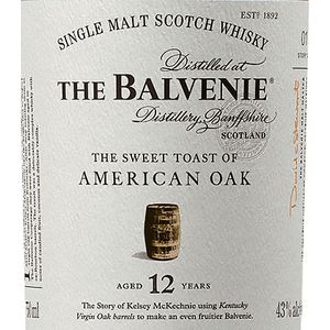The Balvenie The Sweet Toast of American Oak Aged 12 Years Single Malt Scotch Whisky