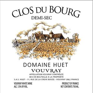 2020 Domaine Huët Vouvray Demi-Sec Clos du Bourg