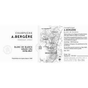 A. Bergère Grand Cru Blanc de Blancs Champagne Extra Brut